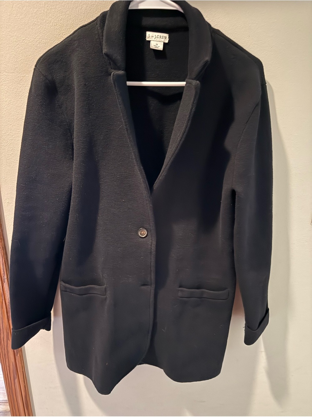 J. Crew Women's Black Single-Button Sweater Blazer